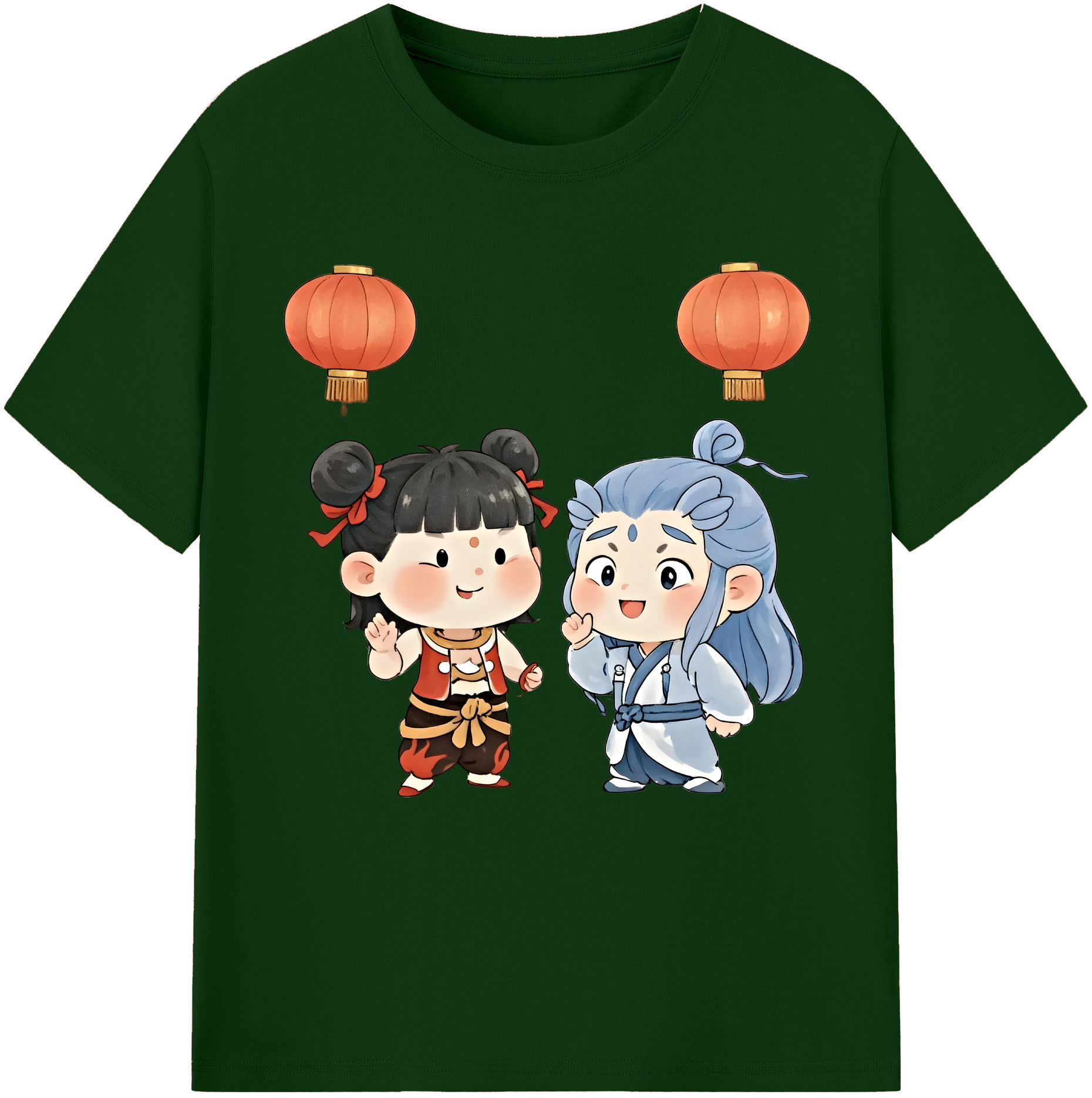 （画像用） Ne Zha 2 ナタ 魔童の大暴れ 綿100％半袖Tシャツ（フロントプリント）